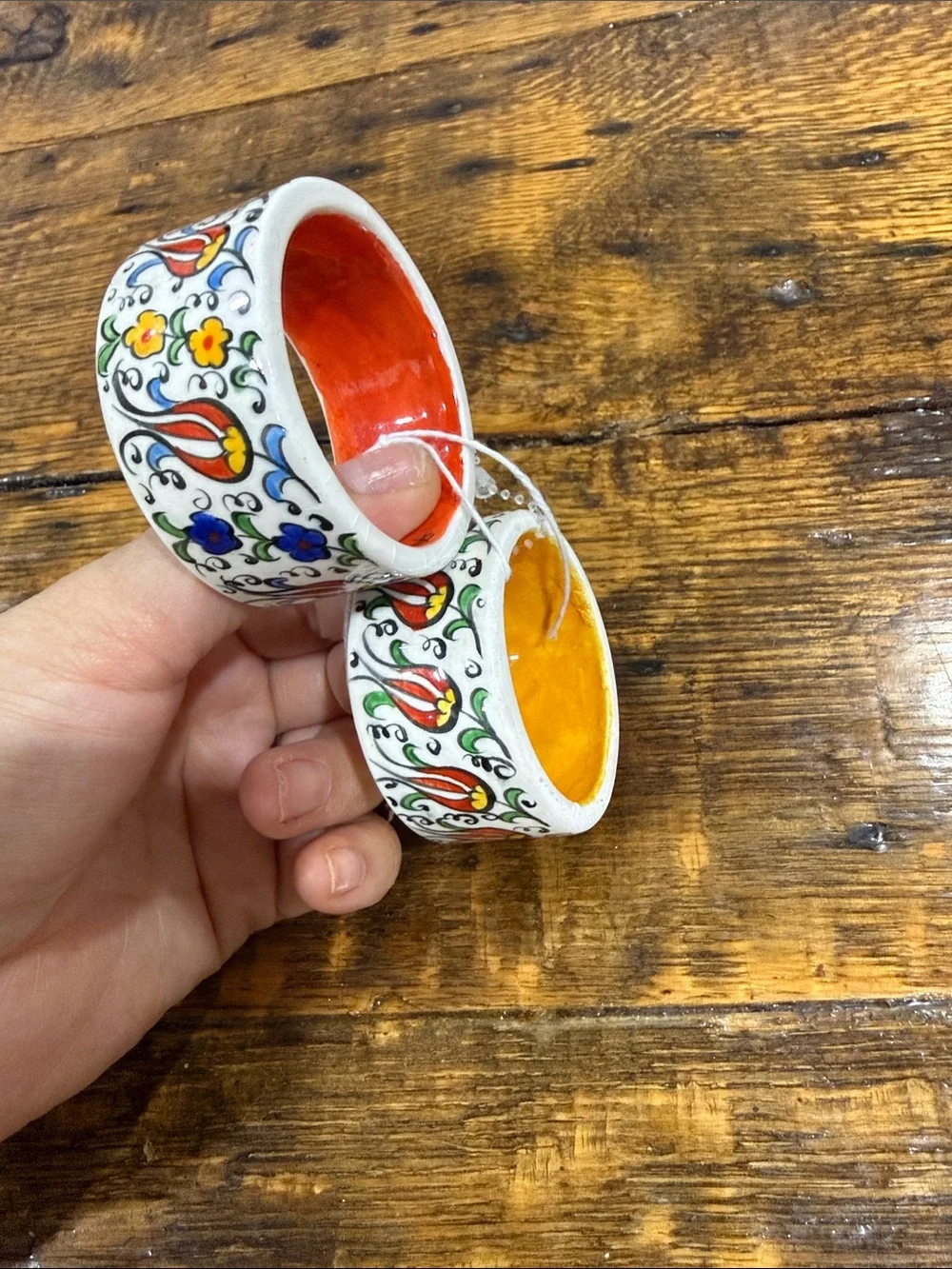 Hand painted napkin holders by Nimet